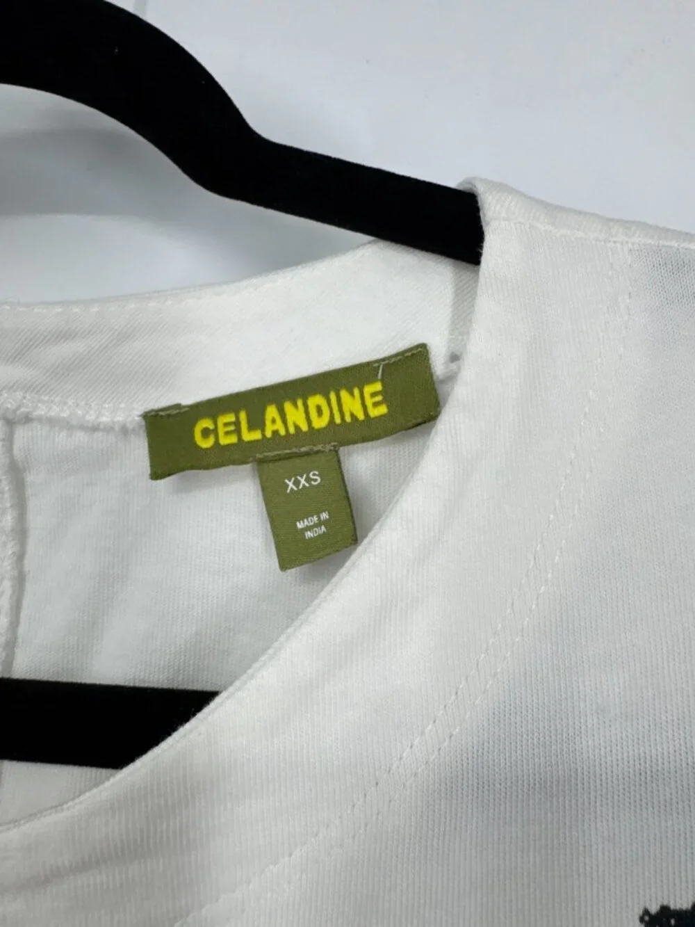 Celandine Anthropologie Short-sleeve Cotton Mini Swing Dress White Black Sz XXS